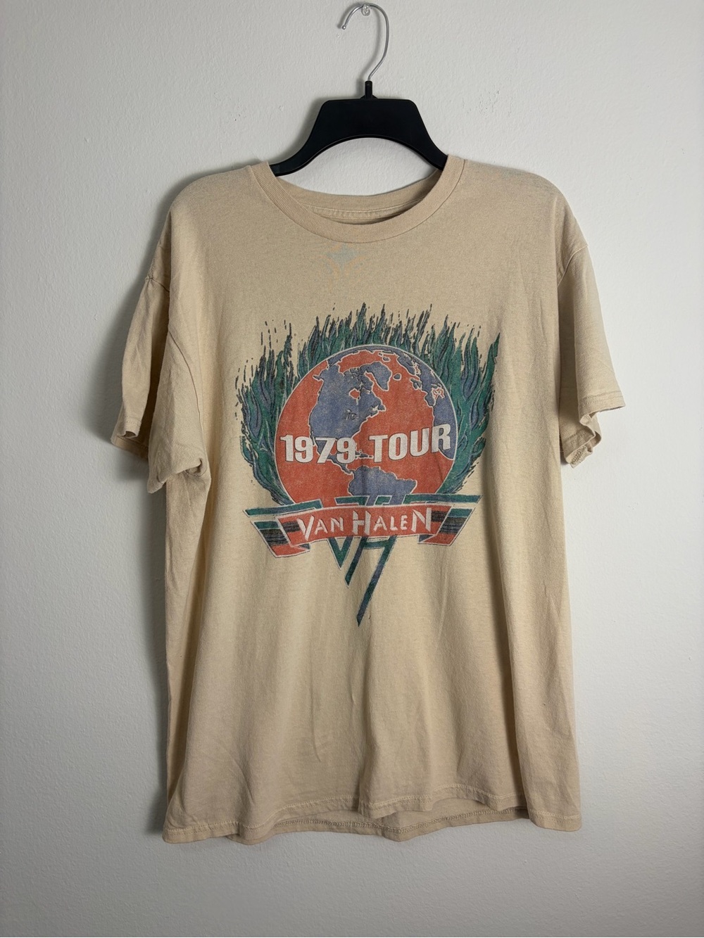 Van Halen 1979 World Tour Band Tee Cream Size L